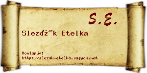 Slezák Etelka névjegykártya