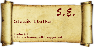 Slezák Etelka névjegykártya